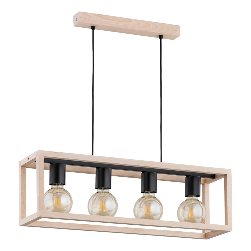 Lámpara colgante PAKO 4xE27/15W/230V beige
