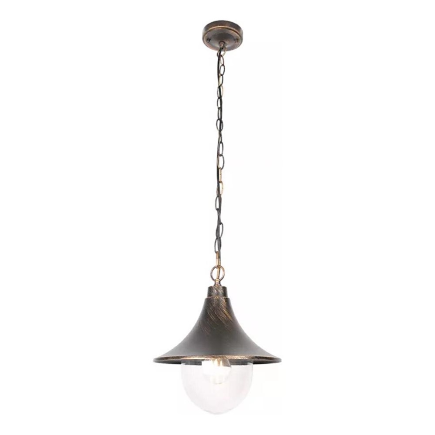 Lámpara colgante para exterior TALEZ 1xE27/15W/230V IP44 pátina de bronce