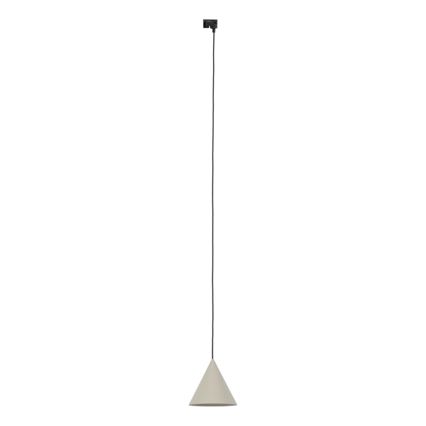 Lámpara colgante para sistema de raíles monofásico CONO 1xE27/15W/230V negro/beige