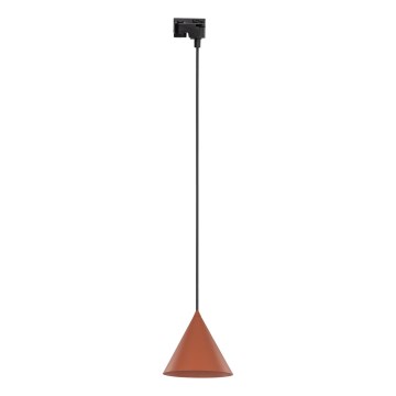 Lámpara colgante para sistema de raíles monofásico CONO 1xE27/15W/230V negro/color ladrillo