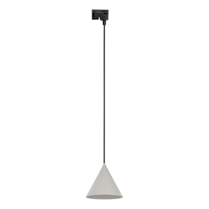 Lámpara colgante para sistema de raíles monofásico CONO 1xE27/15W/230V negro/gris