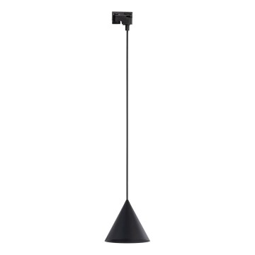 Lámpara colgante para sistema de raíles monofásico CONO 1xE27/15W/230V negro
