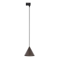 Lámpara colgante para sistema de raíles monofásico CONO 1xE27/15W/230V negro/marrón