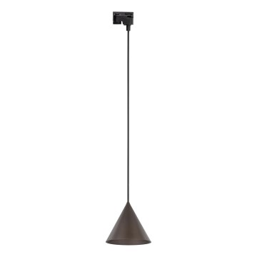 Lámpara colgante para sistema de raíles monofásico CONO 1xE27/15W/230V negro/marrón