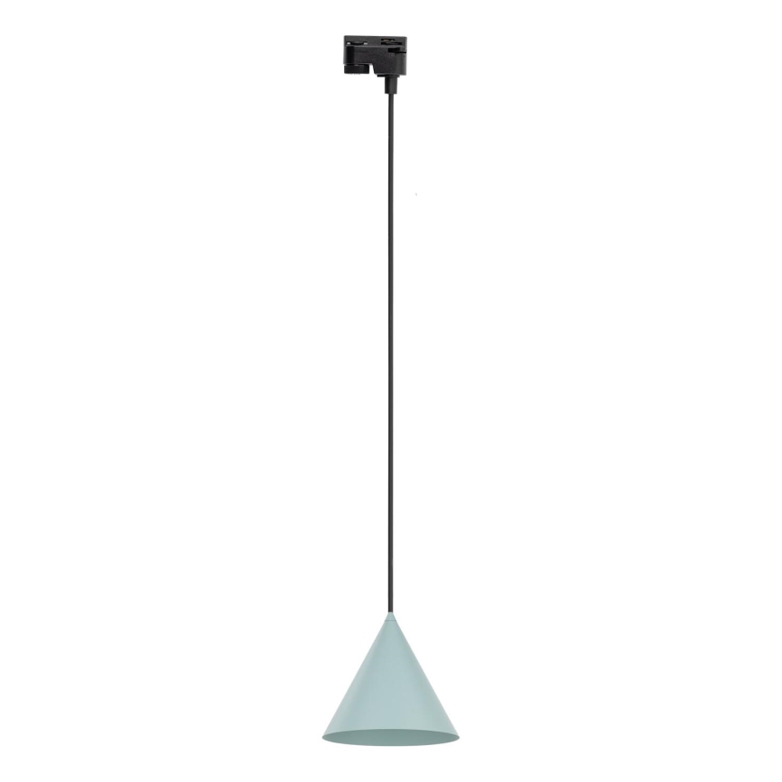 Lámpara colgante para sistema de raíles monofásico CONO 1xE27/15W/230V negro/menta