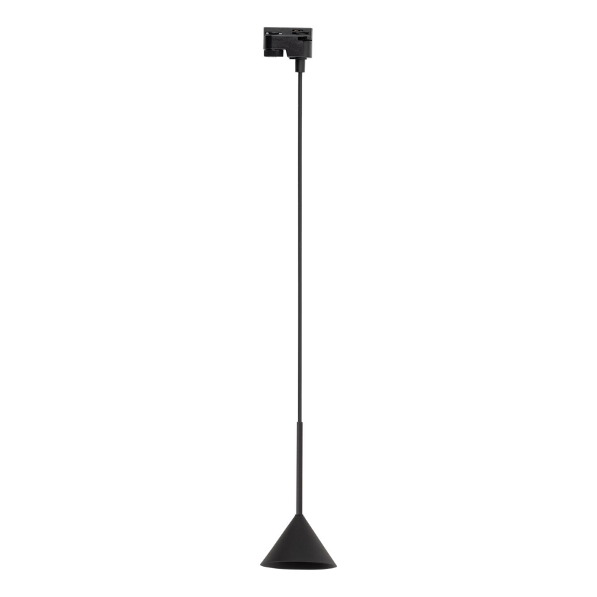 Lámpara colgante para sistema de raíles monofásico CONO MINI 1xGU10/10W/230V negro