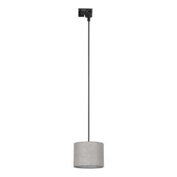 Lámpara colgante para sistema de raíles monofásico TRACER 1xE27/15W/230V diá. 20 cm negro/gris