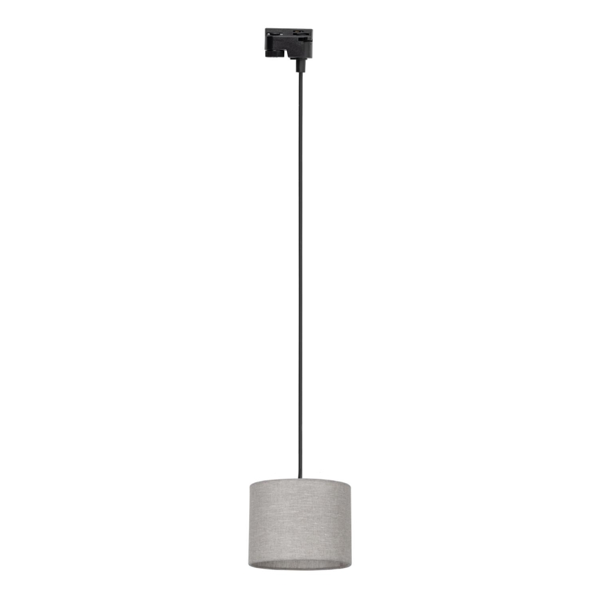 Lámpara colgante para sistema de raíles monofásico TRACER 1xE27/15W/230V diá. 20 cm negro/gris