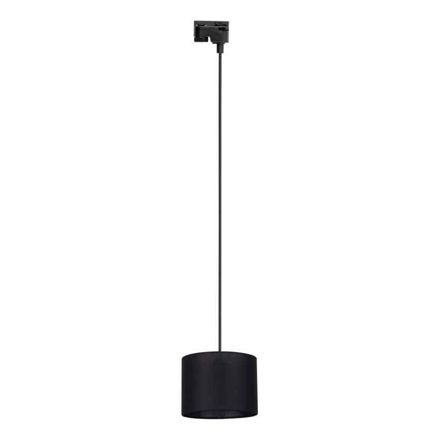 Lámpara colgante para sistema de raíles monofásico TRACER 1xE27/15W/230V diá. 20 cm negro