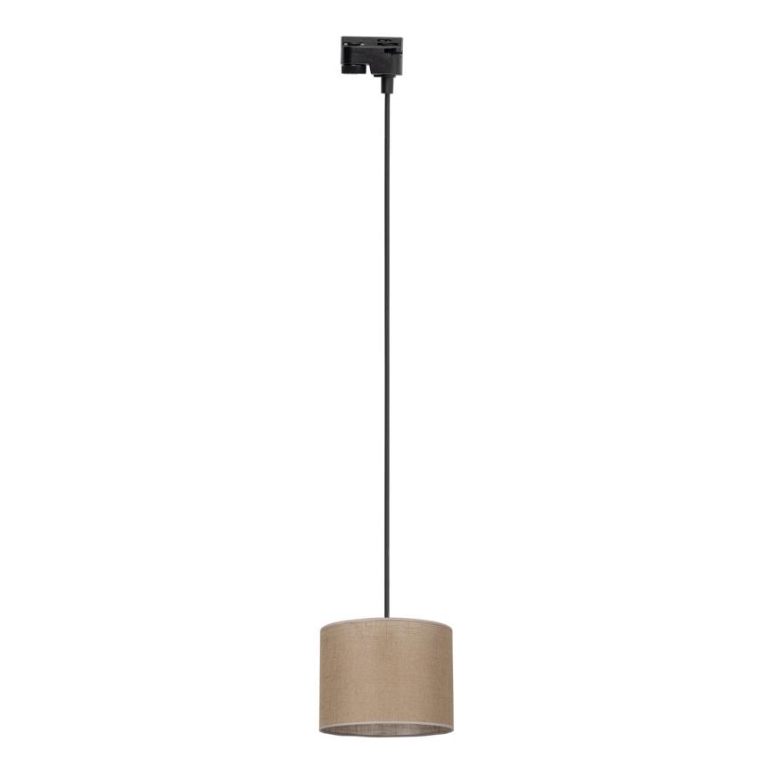 Lámpara colgante para sistema de raíles monofásico TRACER 1xE27/15W/230V diá. 20 cm negro/marrón