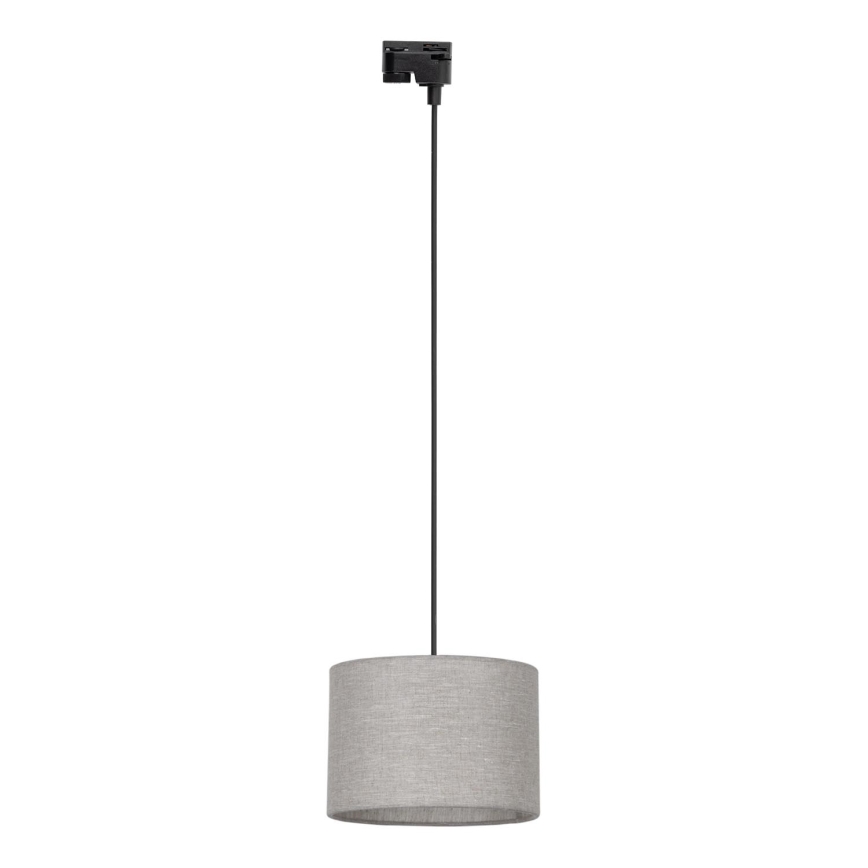 Lámpara colgante para sistema de raíles monofásico TRACER 1xE27/15W/230V diá. 30 cm negro/gris
