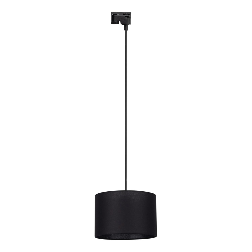 Lámpara colgante para sistema de raíles monofásico TRACER 1xE27/15W/230V diá. 30 cm negro
