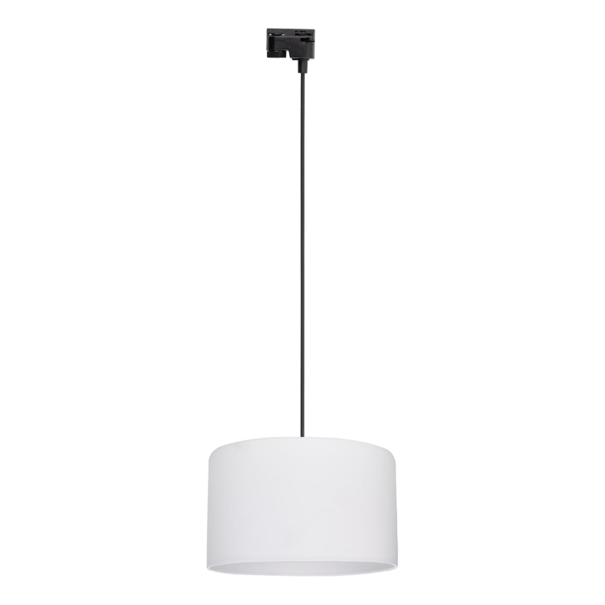 Lámpara colgante para sistema de raíles monofásico TRACER 1xE27/15W/230V diá. 38 cm negro/blanco