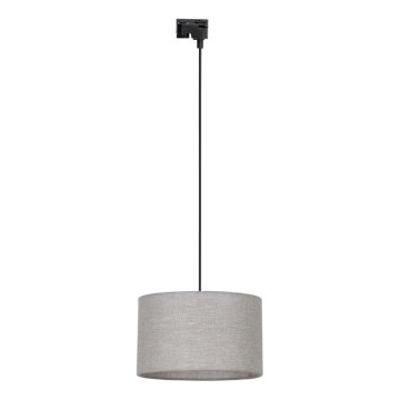 Lámpara colgante para sistema de raíles monofásico TRACER 1xE27/15W/230V diá. 38 cm negro/gris