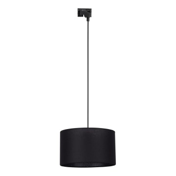 Lámpara colgante para sistema de raíles monofásico TRACER 1xE27/15W/230V diá. 38 cm negro