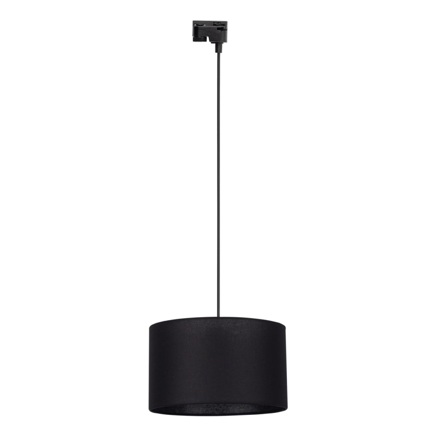 Lámpara colgante para sistema de raíles monofásico TRACER 1xE27/15W/230V diá. 38 cm negro