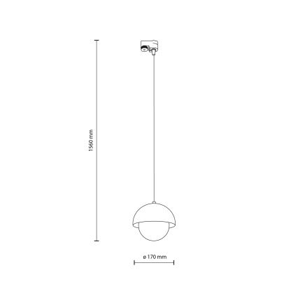 Lámpara colgante para sistema de raíles monofásico BONO 1xG9/8W/230V negro