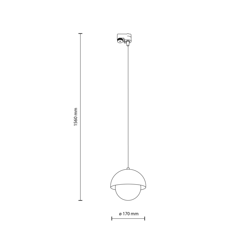 Lámpara colgante para sistema de raíles monofásico BONO 1xG9/8W/230V negro