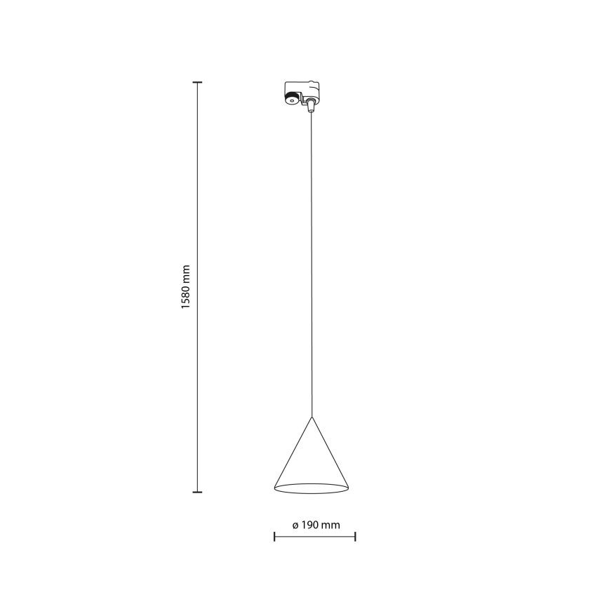 Lámpara colgante para sistema de raíles monofásico CONO 1xE27/15W/230V negro/color ladrillo