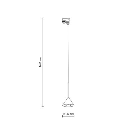Lámpara colgante para sistema de raíles monofásico CONO MINI 1xGU10/10W/230V negro