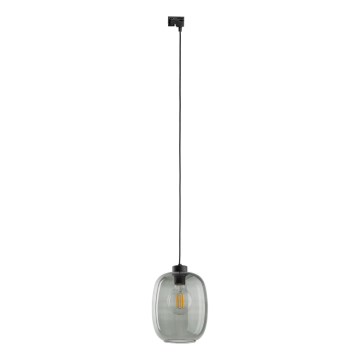 Lámpara colgante para sistema de rieles ELIO 1xE27/15W/230V negro/negro ahumado