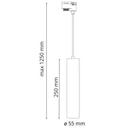 Lámpara colgante para sistema de rieles MARIBEL 3xGU10/10W/230V + 1 m sistema de rieles blanco