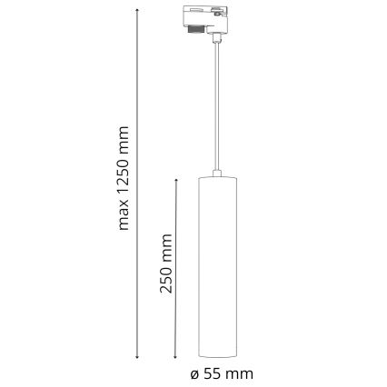 Lámpara colgante para sistema de rieles MARIBEL 3xGU10/10W/230V + 1 m sistema de rieles negro