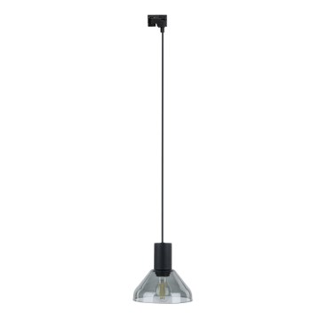 Lámpara colgante para sistema de rieles NEO 1xE27/15W/230V negro/negro ahumado