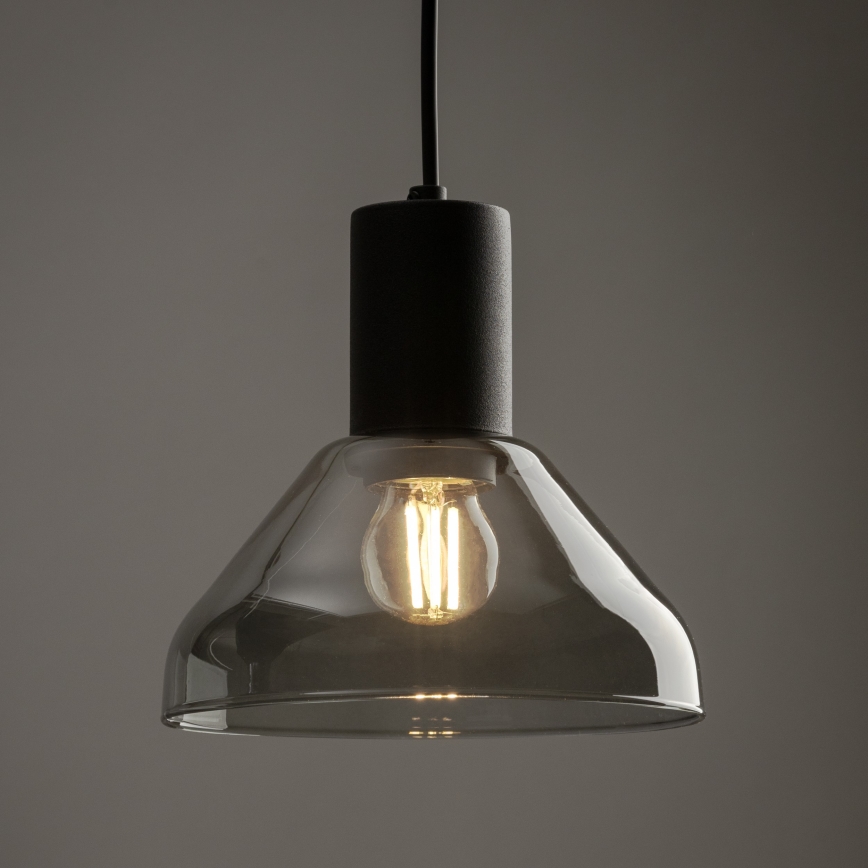 Lámpara colgante para sistema de rieles NEO 1xE27/15W/230V negro/negro ahumado