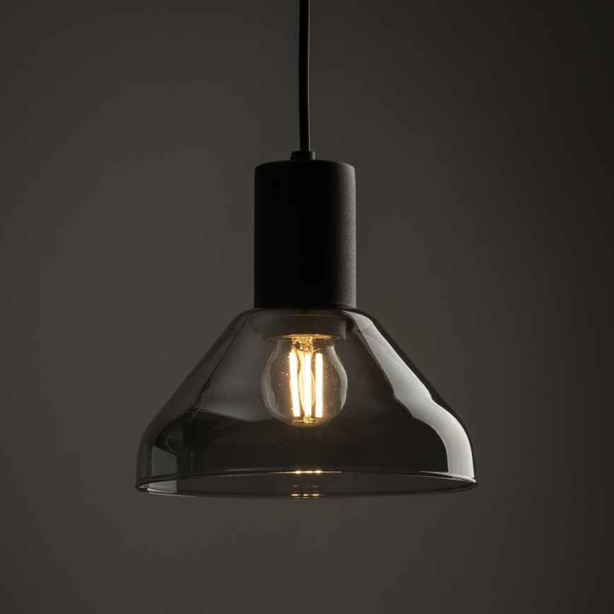 Lámpara colgante para sistema de rieles NEO 1xE27/15W/230V negro/negro ahumado
