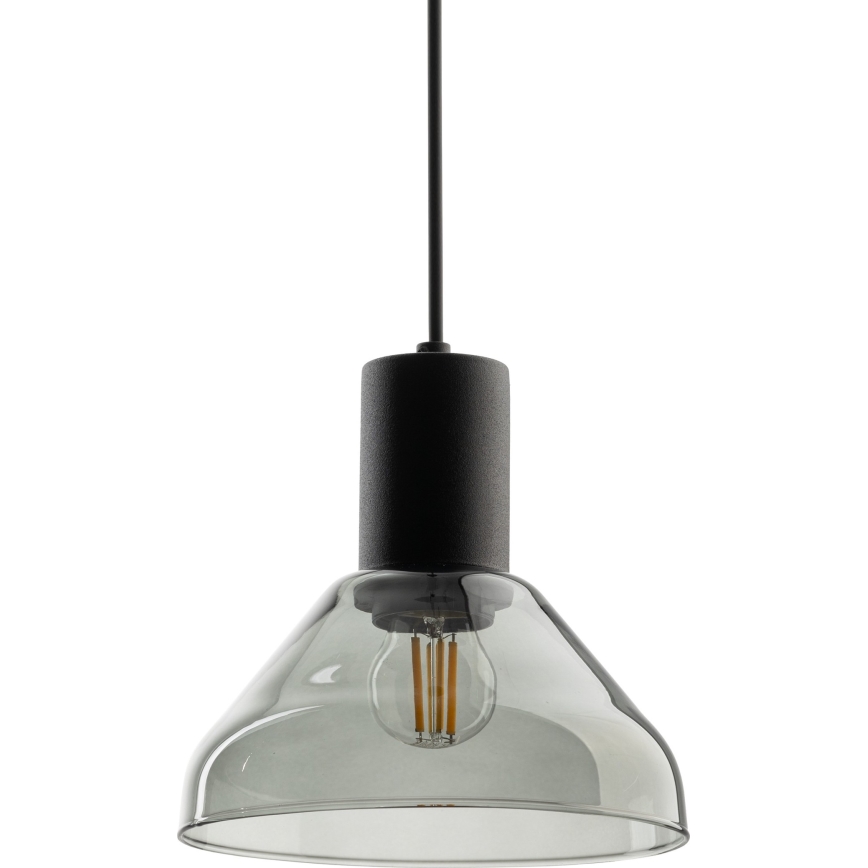 Lámpara colgante para sistema de rieles NEO 1xE27/15W/230V negro/negro ahumado