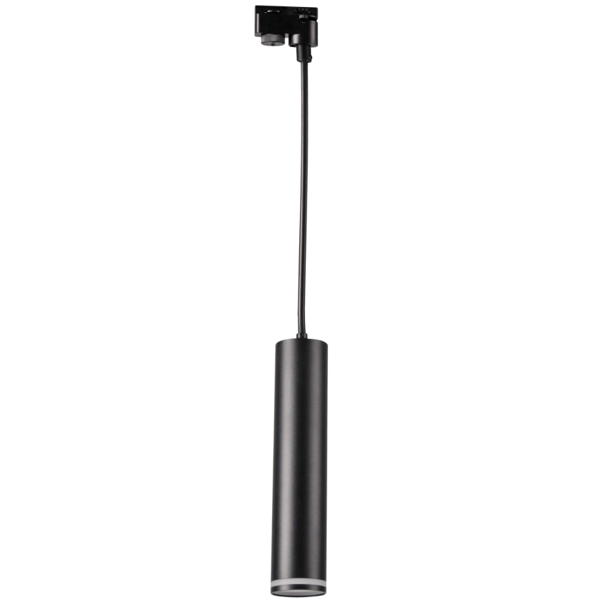 Lámpara colgante para sistema de rieles PARÍS 3xGU10/10W/230V + 1 m riel sistema negro