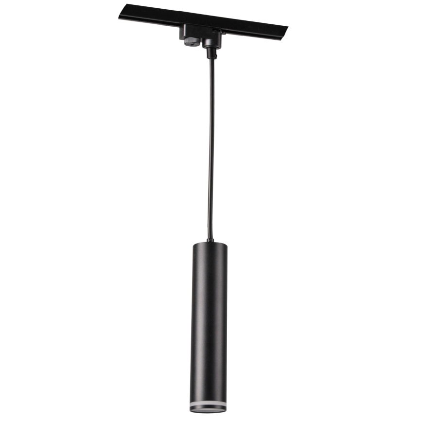 Lámpara colgante para sistema de rieles PARÍS 3xGU10/10W/230V + 1 m riel sistema negro
