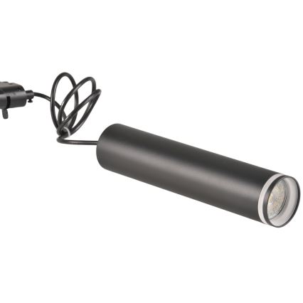 Lámpara colgante para sistema de rieles PARÍS 3xGU10/10W/230V + 1 m riel sistema negro