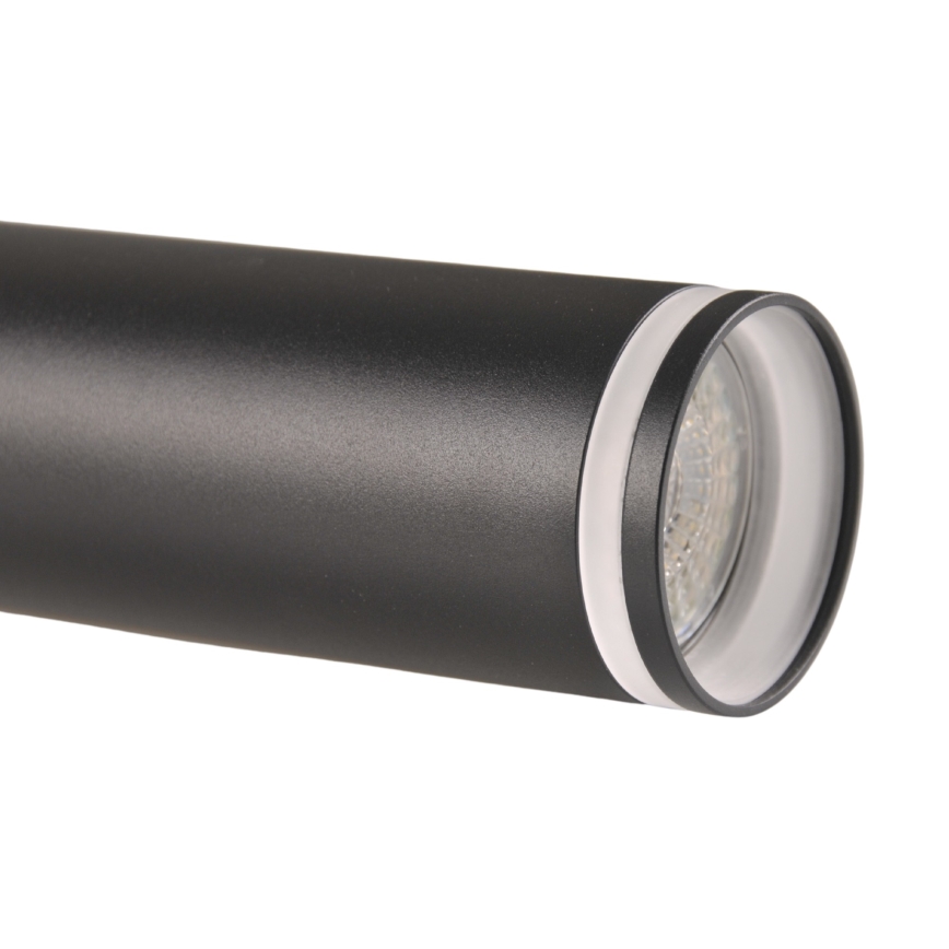Lámpara colgante para sistema de rieles PARÍS 3xGU10/10W/230V + 1 m riel sistema negro