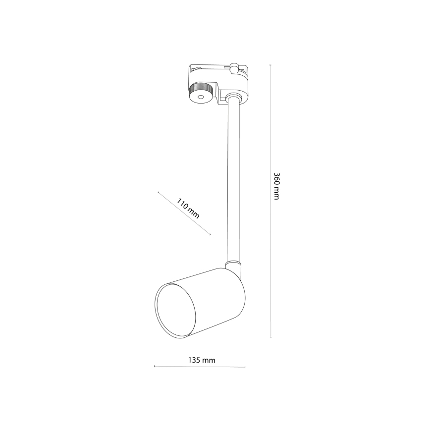 Lámpara colgante para sistema de raíles monofásico TOP 1xGU10/10W/230V blanco