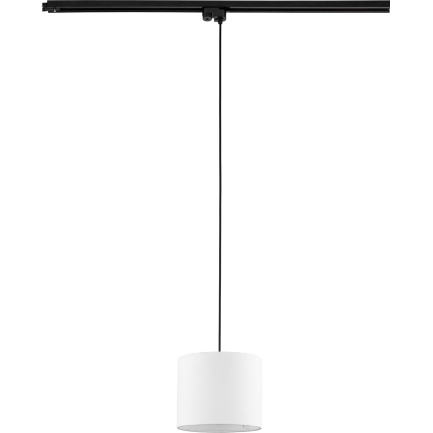 Lámpara colgante para sistema de raíles monofásico TRACER 1xE27/15W/230V diá. 20 cm negro/blanco