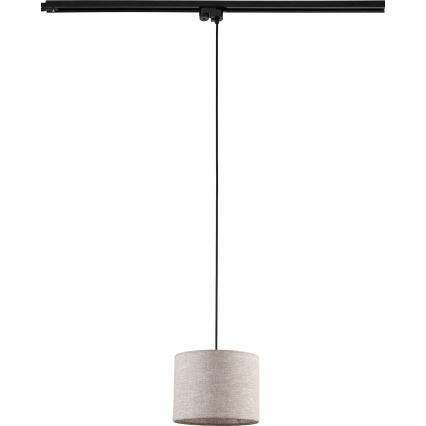 Lámpara colgante para sistema de raíles monofásico TRACER 1xE27/15W/230V diá. 20 cm negro/gris