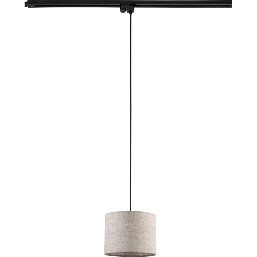 Lámpara colgante para sistema de raíles monofásico TRACER 1xE27/15W/230V diá. 20 cm negro/gris