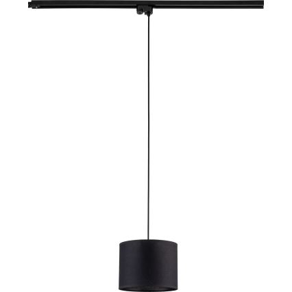 Lámpara colgante para sistema de raíles monofásico TRACER 1xE27/15W/230V diá. 20 cm negro