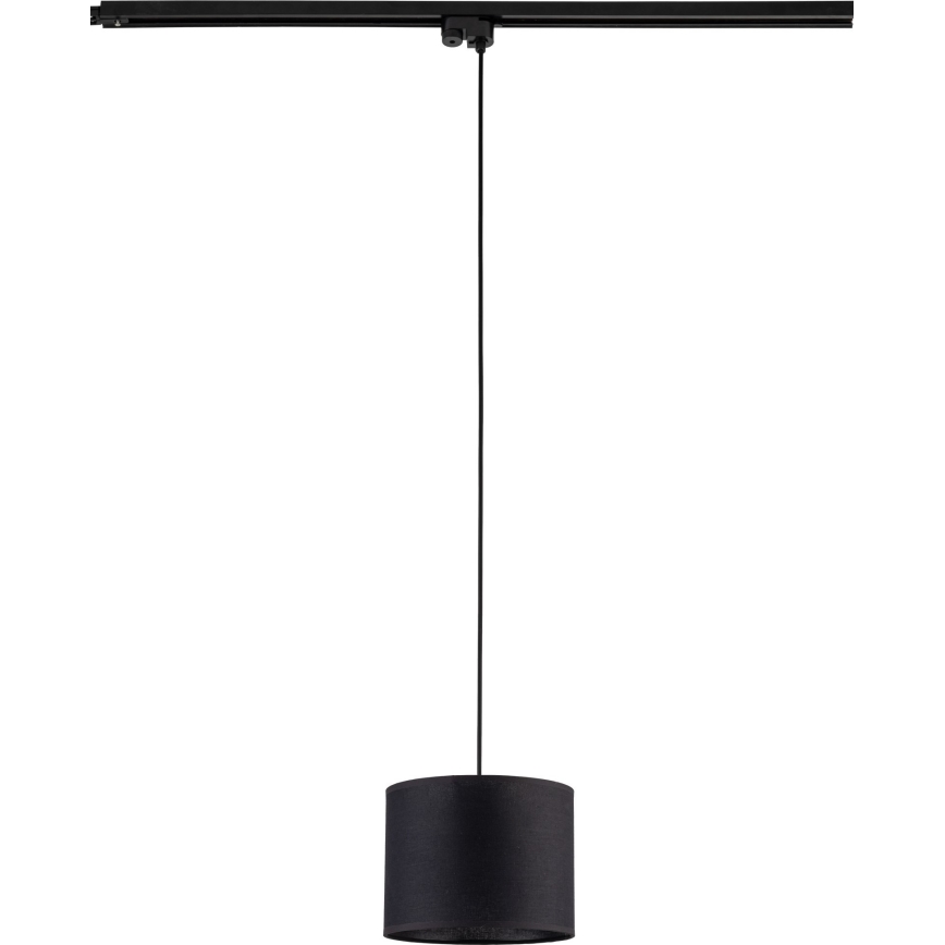 Lámpara colgante para sistema de raíles monofásico TRACER 1xE27/15W/230V diá. 20 cm negro