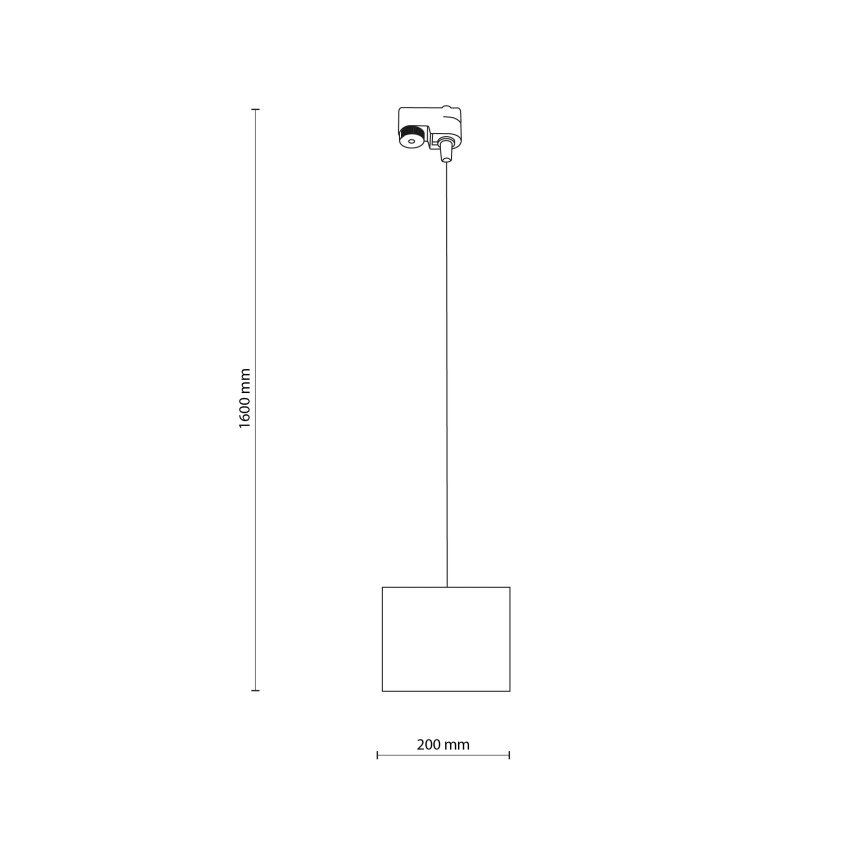 Lámpara colgante para sistema de raíles monofásico TRACER 1xE27/15W/230V diá. 20 cm negro
