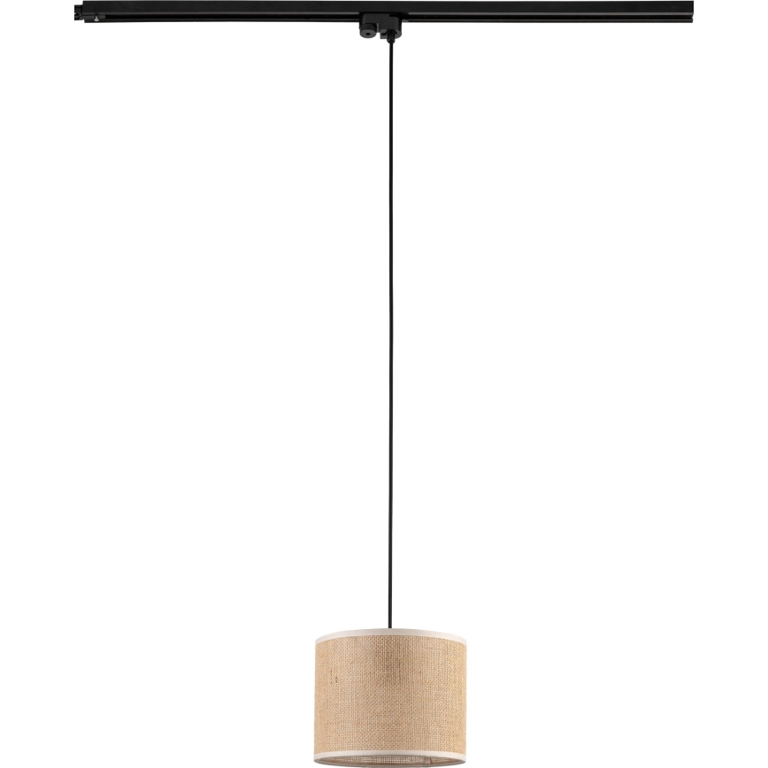 Lámpara colgante para sistema de raíles monofásico TRACER 1xE27/15W/230V diá. 20 cm negro/marrón