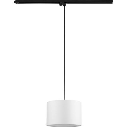 Lámpara colgante para sistema de raíles monofásico TRACER 1xE27/15W/230V diá. 30 cm negro/blanco