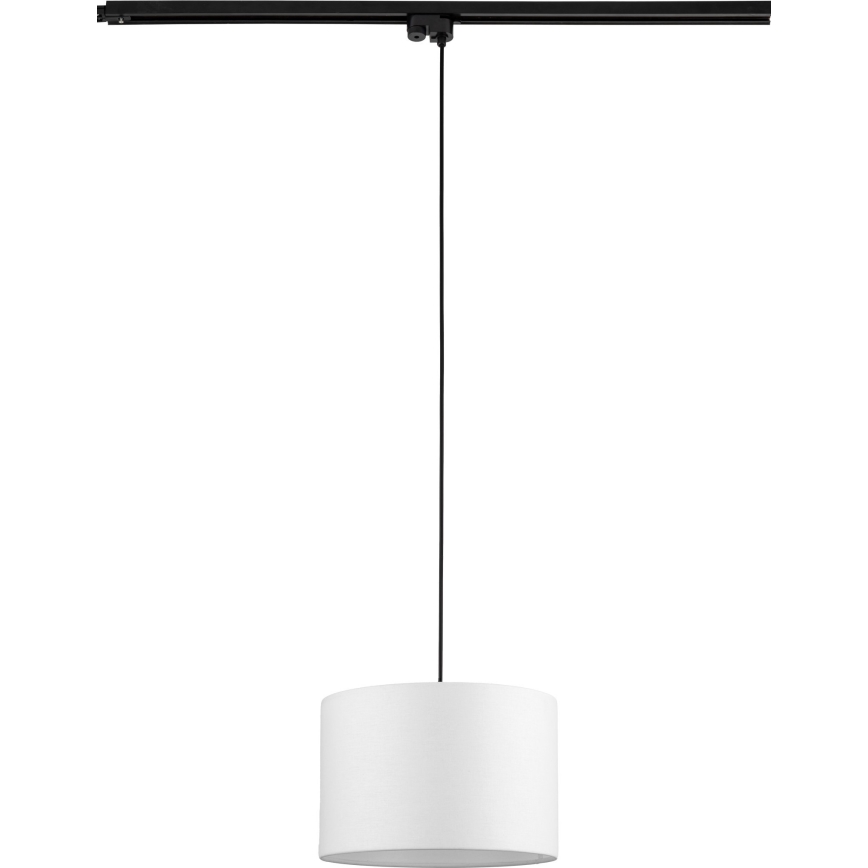 Lámpara colgante para sistema de raíles monofásico TRACER 1xE27/15W/230V diá. 30 cm negro/blanco