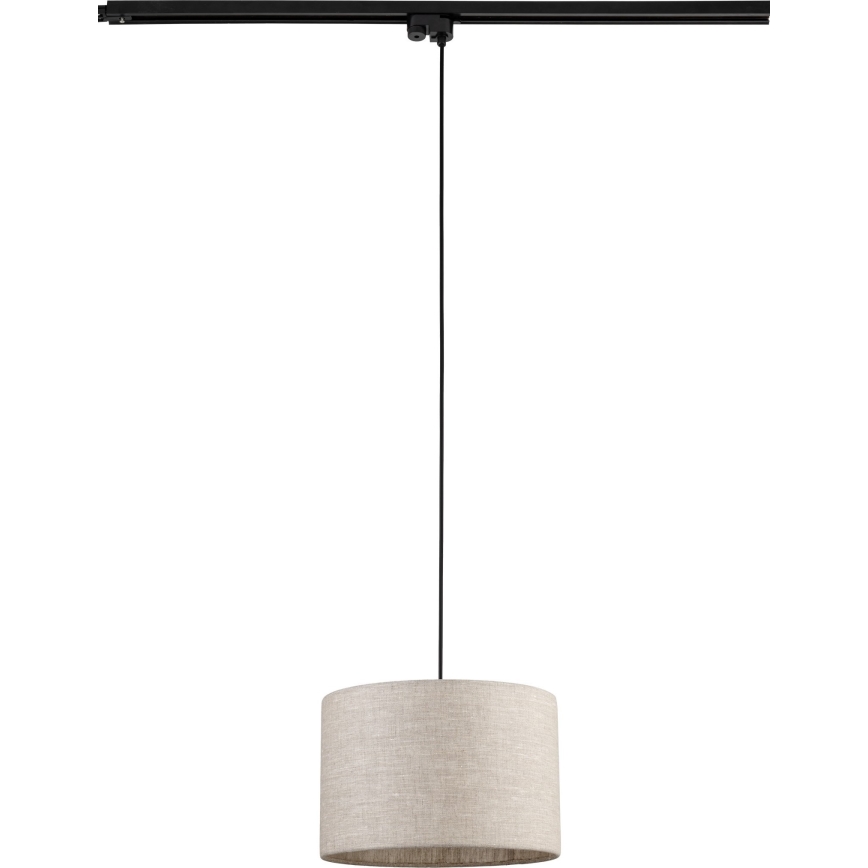 Lámpara colgante para sistema de raíles monofásico TRACER 1xE27/15W/230V diá. 30 cm negro/gris