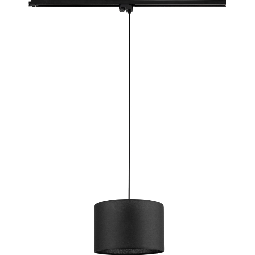 Lámpara colgante para sistema de raíles monofásico TRACER 1xE27/15W/230V diá. 30 cm negro