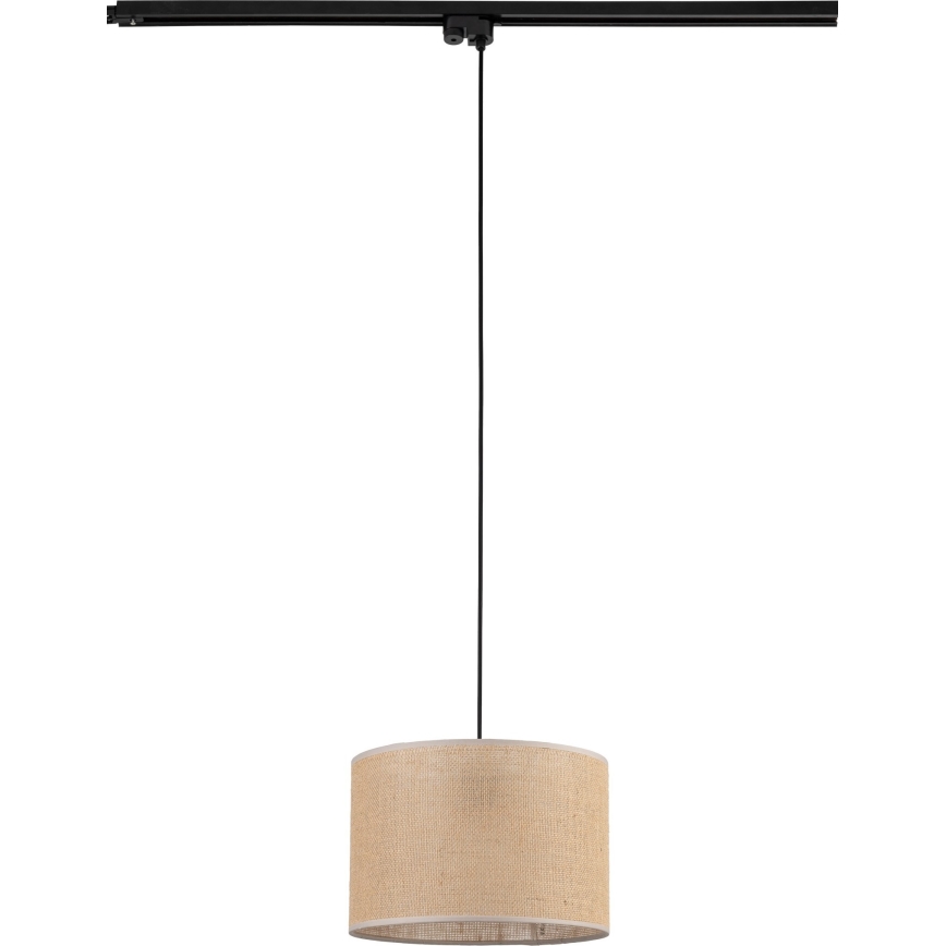 Lámpara colgante para sistema de raíles monofásico TRACER 1xE27/15W/230V diá. 30 cm negro/marrón