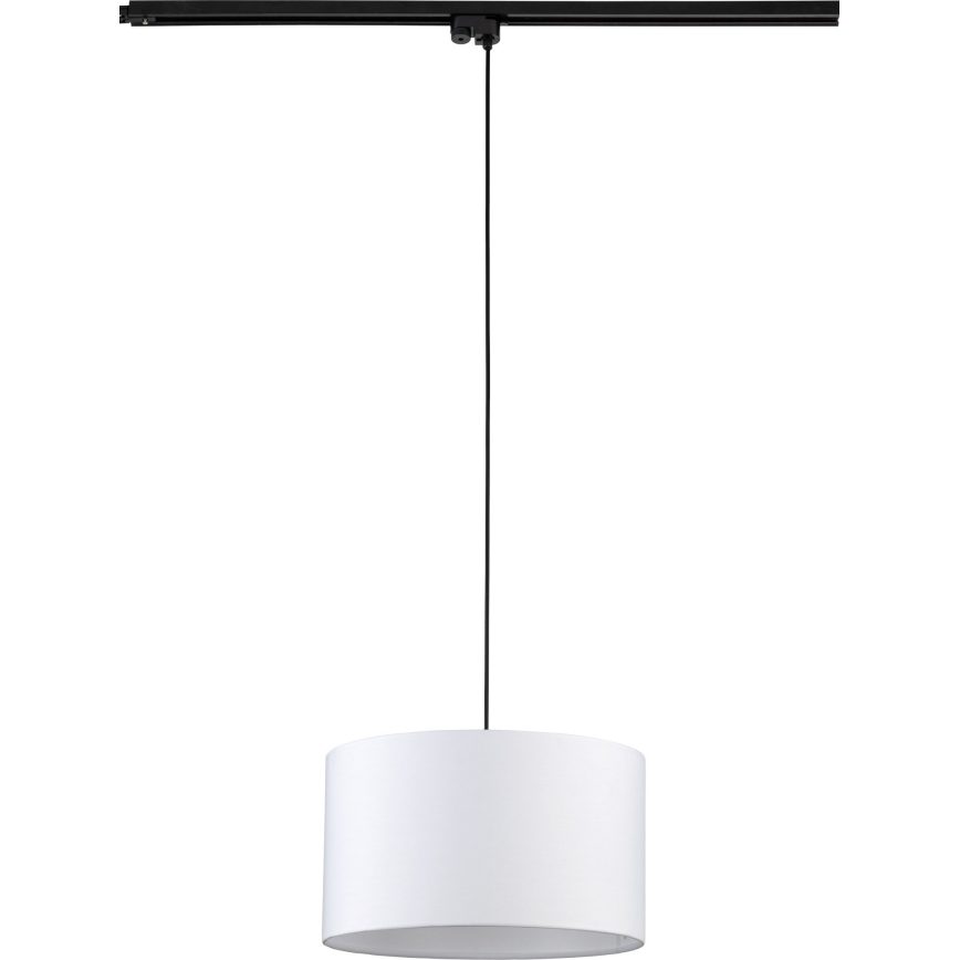 Lámpara colgante para sistema de raíles monofásico TRACER 1xE27/15W/230V diá. 38 cm negro/blanco
