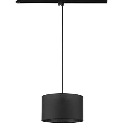 Lámpara colgante para sistema de raíles monofásico TRACER 1xE27/15W/230V diá. 38 cm negro